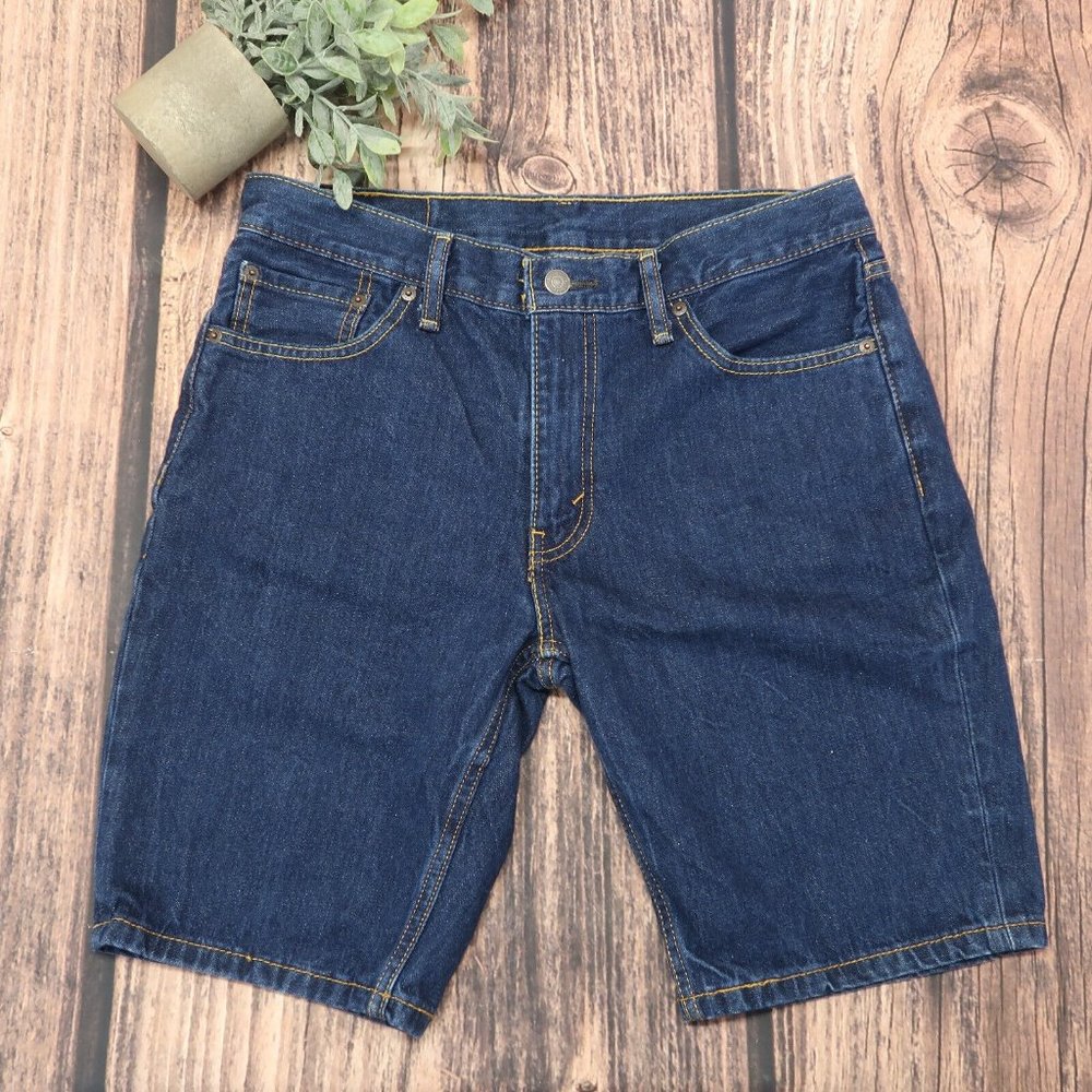 Levis Strauss 511 Jean Shorts Women's Red Tab Dark Blue Wash Denim Size 33